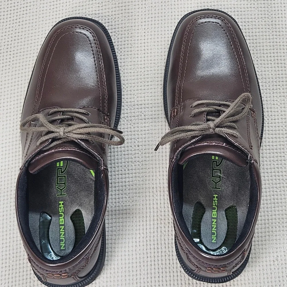Nunn Bush Kore Mens Brown Leather Bicycle Toe Oxford Shoes 84355-200 Size 8.5‎ M